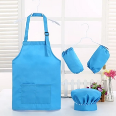 유아 앞치마 풀세트 팔토시 모자 초등 어린이집 단체 남아 여아 공용 미술공예 요리, 화이트_M(3-6세)