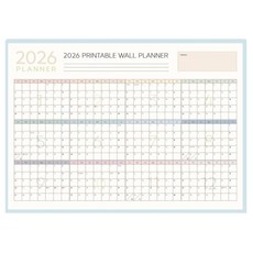 연간 대형 한장 달력 캘린더 포스터 연중행사 스케줄러 벽걸이 계획표 2026년, 1개, 스퀘어달력 2026년