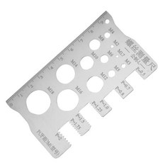 스크류 나사 피치 게이지 자 측정 도구 볼트 너트 미터법 가공 절삭 각도 모델, 1. A, 1개