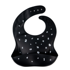 리틀그립 프리미엄 유아 올 실리콘 턱받이, 1개, 1개입, 블랙카운트