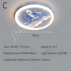 2025년 모던 귀여운 LED 천장등 아이 방 침실 샹들리에 조명 인테리어 홈 데코 광택, 06 C, 02 Tricolor light