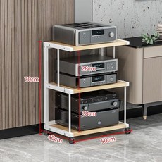 오디오랙 스피커 스탠드 2단 2.5mm 선반형 수납장, 3칸 강화 A 화이트 + 라이트월넛 2.5mm, 기본 색상