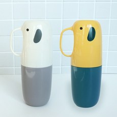 1+1 니즈엘 KC인증 어린이 휴대용 칫솔 케이스 어린이집 칫솔통, 화이트+옐로우, 2개