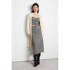 국내백화점 H&M 가디건 브랜드관 이너 긴팔 겨울긴팔롱 크림색 1268243001 커플 사무실 (BK파우치 증정)