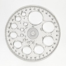 원형 모양자 눈금자 투명 각도기 360도 각도자 1개