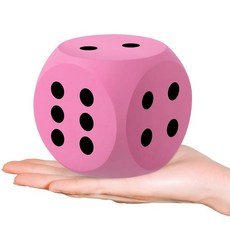 해외 Shappy 7.6cm3인치 폼 주사위 재미있는 대형 교육용 장난감 카와이 자이언트 장식 EVA 점보 빅 스퀘어 빌딩 블록 보드 게임 야간 학습 세션용블루 1개 미국매장정, 일번, 핑크.