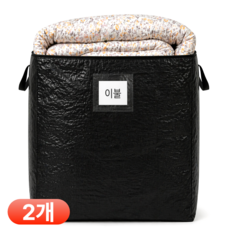 리빙에이드 특대형 이사박스 이사가방 다용도 수납 정리함, 2개, 검정