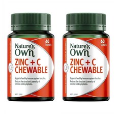 네이쳐스온 징크 아연 C 츄어블 60정 x2개 Natures Own