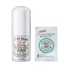 Amazon.co.jp 한정 의약외품 데오나츄레 소프트 스톤 W 겨드랑이용 직누리 제한제 스틱 무향 1개 (20g) 보송보송 파우더 사쉐 포함