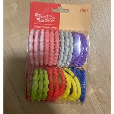 G2 嬰兒連環磨牙環 食品級牙膠圈 手抓環 兒童推車玩具 寶寶床掛 新生兒彩虹圈 寶寶固齒器, Multi-color, 1個, 1個