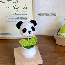 創意禮品 DIY可愛熊貓盆栽 桌面裝飾擺件, 熊貓盆栽成品）, 1個