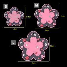 실리콘 세계 1PC 사쿠라 플레이스 소프트 냄비 패드 단열 그릇 매트 플레이트 식탁 PVC, M, 1PC Pink Sakura