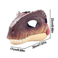 恐龍派對面具逼真的恐龍頭面具帶聲音電影靈感角色扮演爪玩具萬聖節, 紫色兜帽, 1個