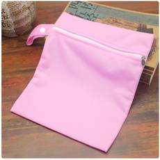 尿布袋 收納袋 防水 防臭 雙層拉鍊防水尿布袋 嬰兒尿片收納袋【2F994Z755】, 粉,小(單層)