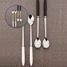 쌍문상회 지금 필요한 롱스푼 디저트 긴숟가락 티스푼 롱티스푼 2P 스텐 모던 티스푼세트 스텐티스푼 디저트숟가락 좋은 그립감 31872EA, 화이트
