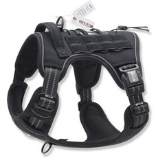 독스랩 강아지 하네스 중형견 대형견 앞섬방지 앞고리 진돗개 리트리버 가슴줄, 블랙, 1개