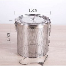 스테인레스 스틸 조미료 가방 여과기 매직 냄비 바구니 소쿠리 슬래그 양념 J9J 상자 소금물 분리 수프 그레이비, 16x17, 1개, 16x17