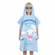 코지24 산리오 비치타올 샤워가운 시나모롤 마이멜로디 쿠로미 캐릭터 목욕가운 수건 어린이 선물