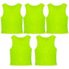 Leyoceur 축구 피니 페니 5팩 - 경량 나일론 메시 연습 저지 56.4cm(22.3인치) 가슴 59.9cm(23.6인치) 길이 청소년 성인용 멀티 스포츠 농구 스크리미