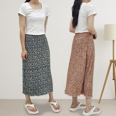 6color 치마 쿨링 꽃무늬 스커트 플리츠 시리즈 플라워 냉감 /