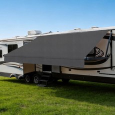 NAIMORUI RV 차양 원단 교체품 524.5g(18온스) 튼튼한 비닐 캠핑카 차양 교체품 RV용 방수 야외 캐노피 캠핑카 트레일러용 쉬운 설치 범용 차양 4.6m(, 단색 그레이