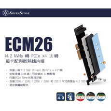 小白的生活工場*銀欣 ECM26 支援M.2 SSD (M key) 於PCIe x 4介面/支援1U機殼, 1個