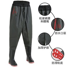 齊腰下水褲 加厚耐磨一體連鞋水褲