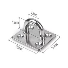 파라펫링 304 스테인레스 스틸 링 스퀘어 사각형 돛 쉐이드 패드 아이 플레이트 해양 보트 장비 셀프 태핑 나사 팩 4 개 포함 M5 M6 M8, [01] 파라펫링 M5