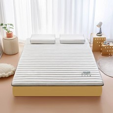 매트리스 토퍼 수면 매트 더블 200 싱글 라텍스 180 바닥 자취 그레이 접는, 1cm, 크림색 직선 두께 약 5cm