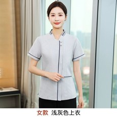 유니폼 작업복 미화복 여성 긴팔 미화원 호텔 반팔 병원 객실 고급, F. 5XL, D. 여성용 네이비 블루 탑  여성용 바, E. 남성용 네이비 블루 탑