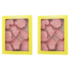 Mian Xiao Xin 비스킷 몰드 DIY 3D 입체 홈베이킹 도구 아이싱 쿠키스탬프 8종 세트 MX001, 크리스마스 B, 2개