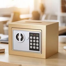 가정용 소형 금고 디지털 미니 금고 안전, 금색