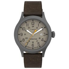 타이맥스 익스페디션 스카우트 손목시계 그린 40mm 나일론 스트랩 T49961 475021, 브라운/탠/건메탈