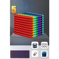네오큐브 자석 구슬 1000개 컬러풀 교육용 놀이 장난감, 1개, 플래그십 강력 자석 9 색 749개 20개 사은품 4개