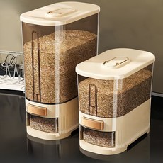 가정용 원터치 밀폐 방진 방습 쌀통, 1개, 투명