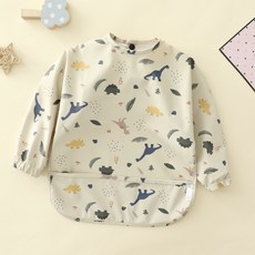 리틀포테이토 자기주도 이유식 방수 긴팔 턱받이, 공룡친구들, M, 공룡친구들, 1개, 1매