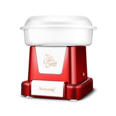 Noryong 棉花糖機 簡約設計 銅線電機, 紅色+白色, 1個
