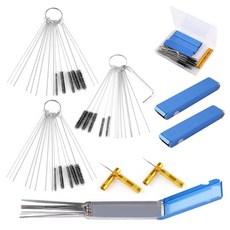 Tinoaly 카뷰레터 클리너 키트 토치 팁 클리너 세트 나일론 브러시 15개 클리닝 바늘 30개 육각 렌치 1개 샤프 피크 2개 청소 와이어 39개 자동차 오토바, Tinoaly 카뷰레터 클리너 키트, 토치 팁 클리너