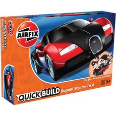 모형 자동차 키트 클래식카 프라모델 에어픽스 J6021 퀵빌드 플라스틱 모델 - 맥라렌 P1 그린 이지 어셈블리 스냅 투게더 클래식 경주용 차량 건물 장난감 세트, Bugatti 16.4 Veyron - Black/Re, 1개