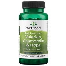 Swanson Vitamins 바레리안 카모마일 & 홉 캡슐, 1개, 60정