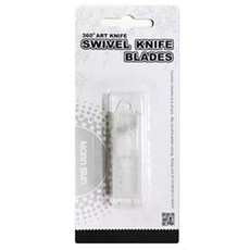 MORNSUN 360度旋轉筆刀專用替換刀片3入組 美術紙藝模型切割必備, 1個, 銀色