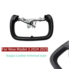 테슬라 모델 3 하이랜드 2025 요크 핸들 스티어링 휠 알칸타라/나파 가죽 카 레이싱, 04 350mm Black Highland