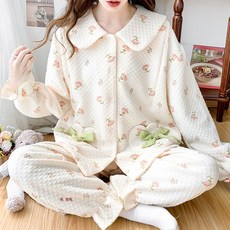 가을겨울 도톰 에어코튼 임산부 잠옷 산모 수유 산후조리 겹겹이