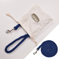 12mm 순면 리드줄 애견 강아지 로프 소형견 중형견 대형견 목줄, 1개, 딥네이비