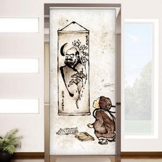 아트박스/꾸밈 il401-달마도와동자승_현관문시트지, 본품