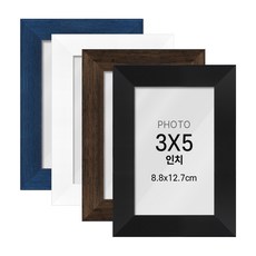 크래프트빌 사진 액자 프레임 슬림 우드 3x5인치 8.8x12.7cm, 화이트, 1개, 크래프트빌슬림우드화이트