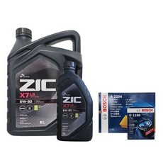 그랜드스타렉스 디젤 엔진오일세트 지크 X7 LS 5W30 O1188-A2204, 7L, 5W-30, 1세트