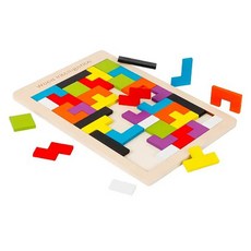 [드림라이프] 코모 테트리스 우드퍼즐 40조각 / 모양맞추기 나무블럭, 40피스, 1개