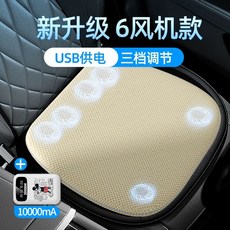 선풍기 방석 냉풍 USB 게임밍체어 사무실 자동차 통풍 여름 바람 시트, G. 자동 감지 6개 팬 베이지 보조 배터리