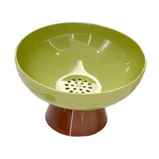 GHSHOP 물 빠짐 구멍이 있는 높이 조절 가능한 과일 그릇 사탕 트레이 다용도 테이블 트레이 경량 분리형 받침대, PETG, 녹색